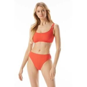 MICHAEL Michael Kors Women's Red Ring Bralette Bikini Top & Bottom Size XL
